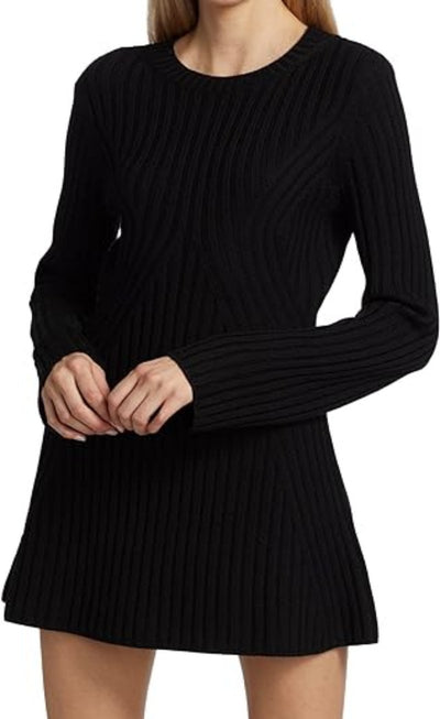 Damen Strickkleid | Rib-Knit mit Schlitzärmeln | Rundhals & Figurbetonte Passform
