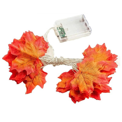 LED Ahornblatt-Lichterkette | Warmweißes Licht | USB & Batteriebetrieb | Herbstdeko Innen & Außen