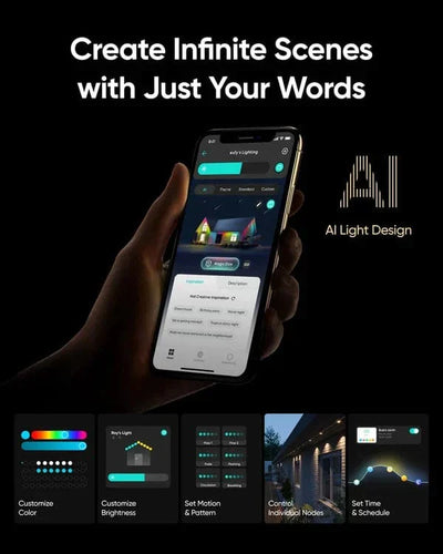Smart LED Außenbeleuchtung | Dauerhafte Outdoor Lichtleiste | WLAN & Bluetooth Steuerung | IP65 Wasserdicht