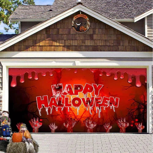 Halloween Garagentor Dekoration | Wetterfest | Langlebiges Polyester | Verschiedene Größen