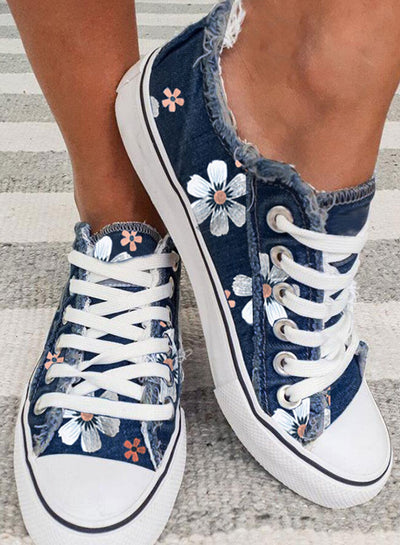 FloraWalk™ – Leinwand-Schnürsneaker mit Blumenmuster