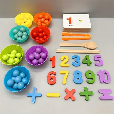 Mathematik Lernspielzeug Set | Bunte Holzperlen | Vorschule & Kindergarten