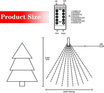 LED Lichterkette | Flexibler Kupferdraht | Warmweiß | IP65 Wasserdicht | USB-Betrieb