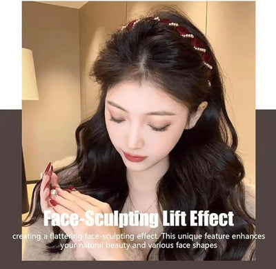 Vintage Wellen Haarreif | Mit Perlenverzierung & Volumeneffekt | Rutschfest & Druckfrei | Retro Eleganz