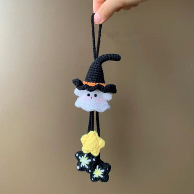 Halloween Häkelset  Geist mit Hexenhut | Komplett-Set für Anfänger & Profis | Garn, Haken & Zubehör