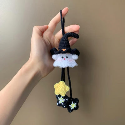 Halloween Häkelset  Geist mit Hexenhut | Komplett-Set für Anfänger & Profis | Garn, Haken & Zubehör