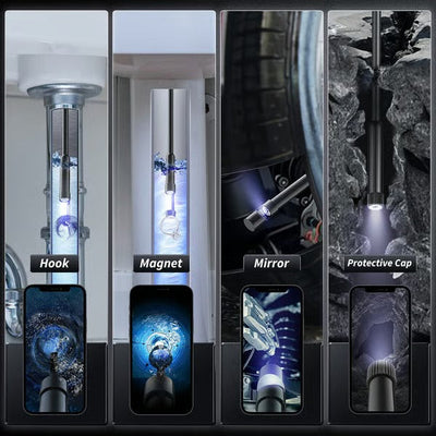 Tragbare Inspektionskamera | HD Endoskop mit LED Licht & 4-in-1 Zubehör | Wasserdicht & Flexibel | Für Smartphone