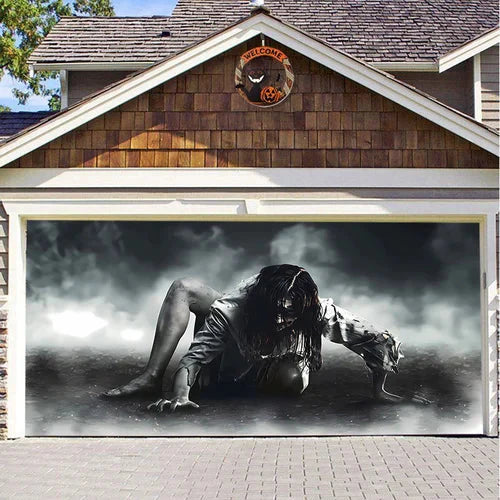 Halloween Garagentor Dekoration | Wetterfest | Langlebiges Polyester | Verschiedene Größen