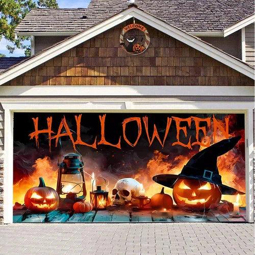 Halloween Garagentor Dekoration | Wetterfest | Langlebiges Polyester | Verschiedene Größen