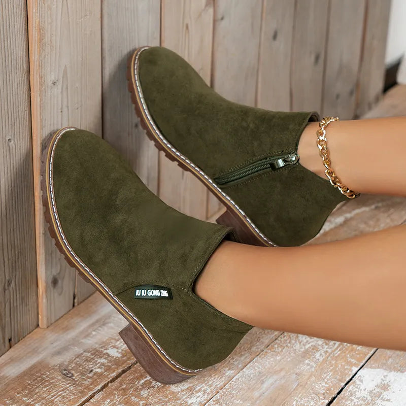 Damen Stiefeletten | Dicke Rutschfeste Sohle | Gepolsterte Innensohle | Alltag & Freizeit