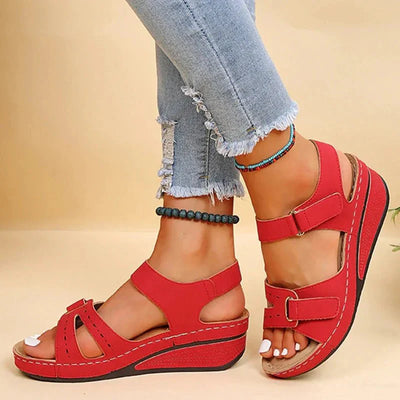 Damen Bequeme Verstellbare Riemen Plattform Sandalen | Offene Zehe