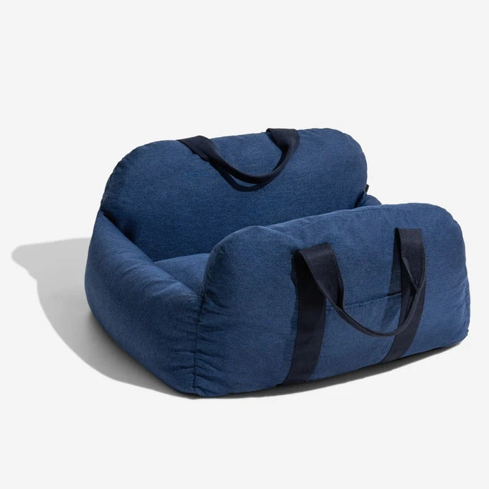 Hund Autositz & Bett | Sicherheitsgurt & Verstellbare Leine | Abnehmbarer Bezug & Rutschfester Boden | Für Auto & Zuhause