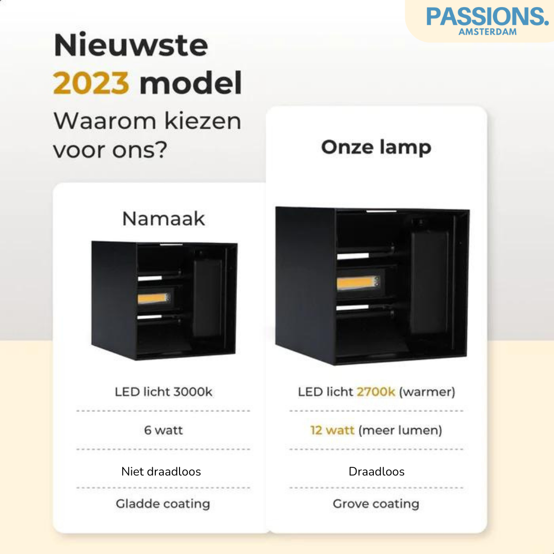 CubeShine™ Luxuriöse kabellose Wandleuchte