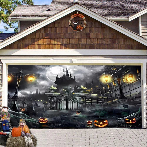 Halloween Garagentor Dekoration | Wetterfest | Langlebiges Polyester | Verschiedene Größen
