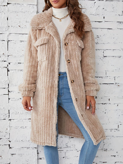 Liesa | Mühelos kuscheliger mittellanger Fuzzy-Mantel mit Knopfleiste Oberbekleidung