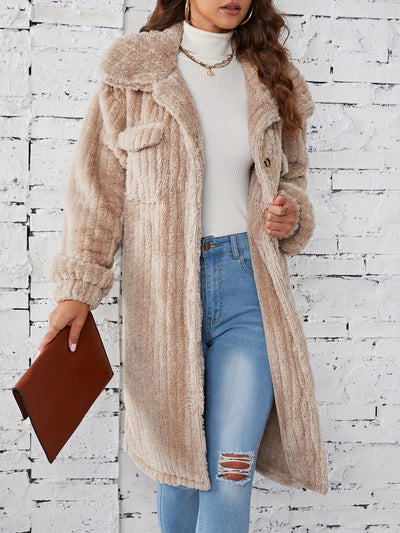 Liesa | Mühelos kuscheliger mittellanger Fuzzy-Mantel mit Knopfleiste Oberbekleidung