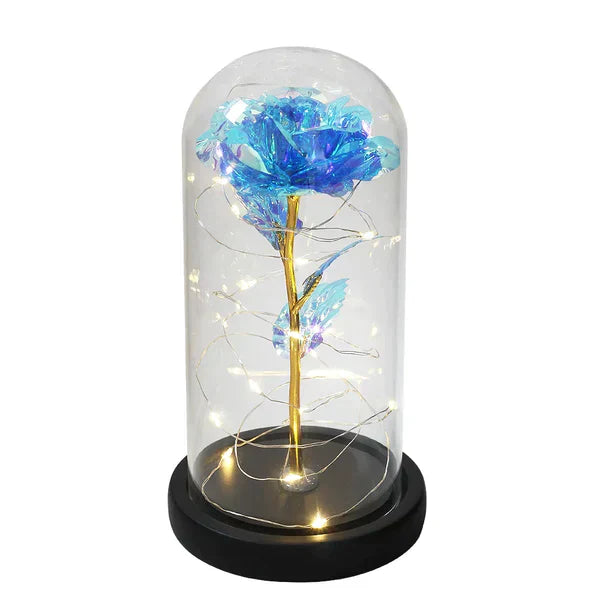 Galaxie für immer Rose Lampe | Ewige Rose im Glasdom | LED Deko Lampe | Symbol für Liebe & Zeitlose Schönheit