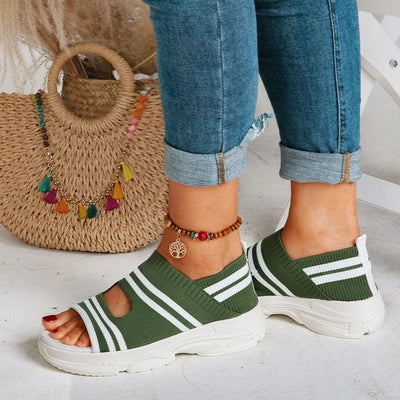 "Bele" Plateausandalen aus Canvas