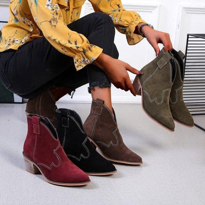 "Jane" Lässige Cowgirl Stiefeletten