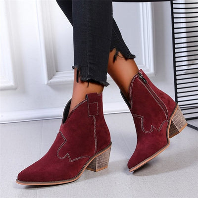 "Jane" Lässige Cowgirl Stiefeletten
