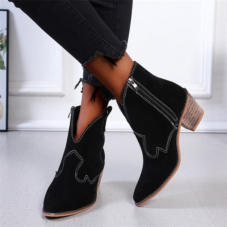 "Jane" Lässige Cowgirl Stiefeletten