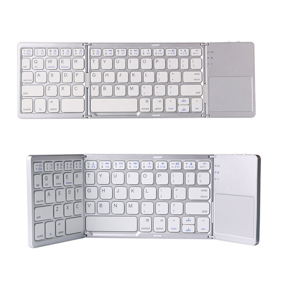 Mini Bluetooth Tastatur faltbar | Kompakt & Leicht mit Touchpad | 20h Akku | Für Windows, Mac, Android & iOS