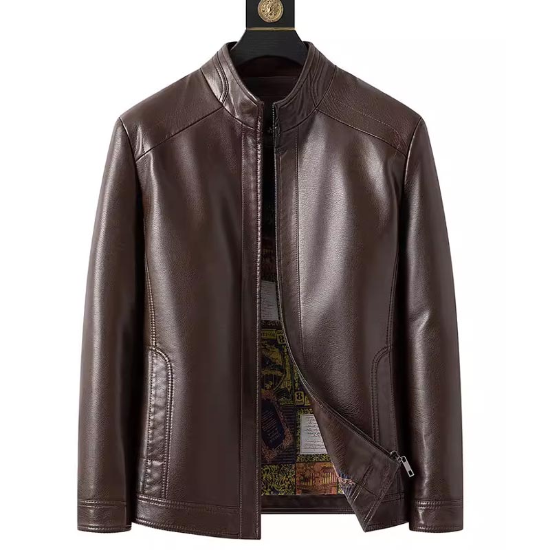 Herren Lederjacke | Echte Lederqualität | Mit Plüschfutter | Winddicht & Warm