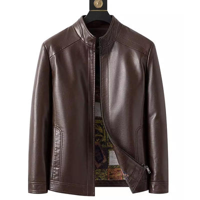 Herren Lederjacke | Echte Lederqualität | Mit Plüschfutter | Winddicht & Warm
