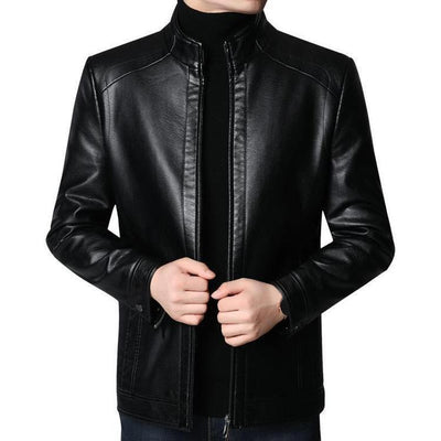 Herren Lederjacke | Echte Lederqualität | Mit Plüschfutter | Winddicht & Warm