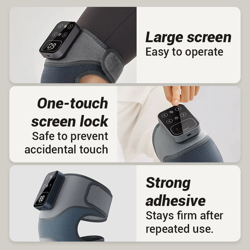 Beheizte Kniebandage mit Massage | Wärmetherapie & Vibrationsmodi | USB/Netzadapter | Verstellbar & Atmungsaktiv