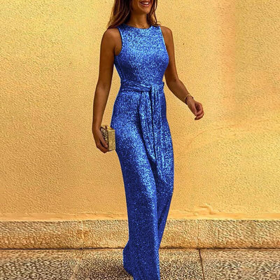 Luxuriöser Ärmelloser Jumpsuit Für Damen | Weites Bein