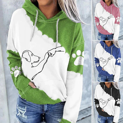 Amora™ Trendiger lockerer Hoodie mit Hundeaufdruck