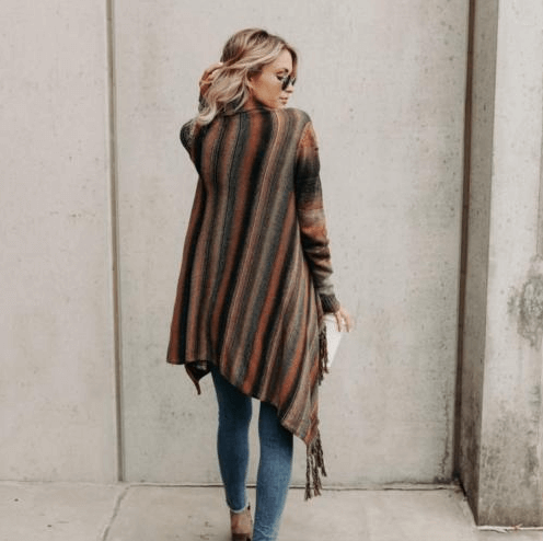 Malia™ Herbst und Winter Mittellange Strickjacke